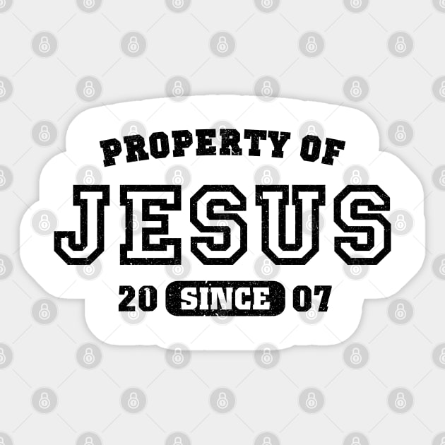 Property of Jesus since 2007 Sticker by CamcoGraphics